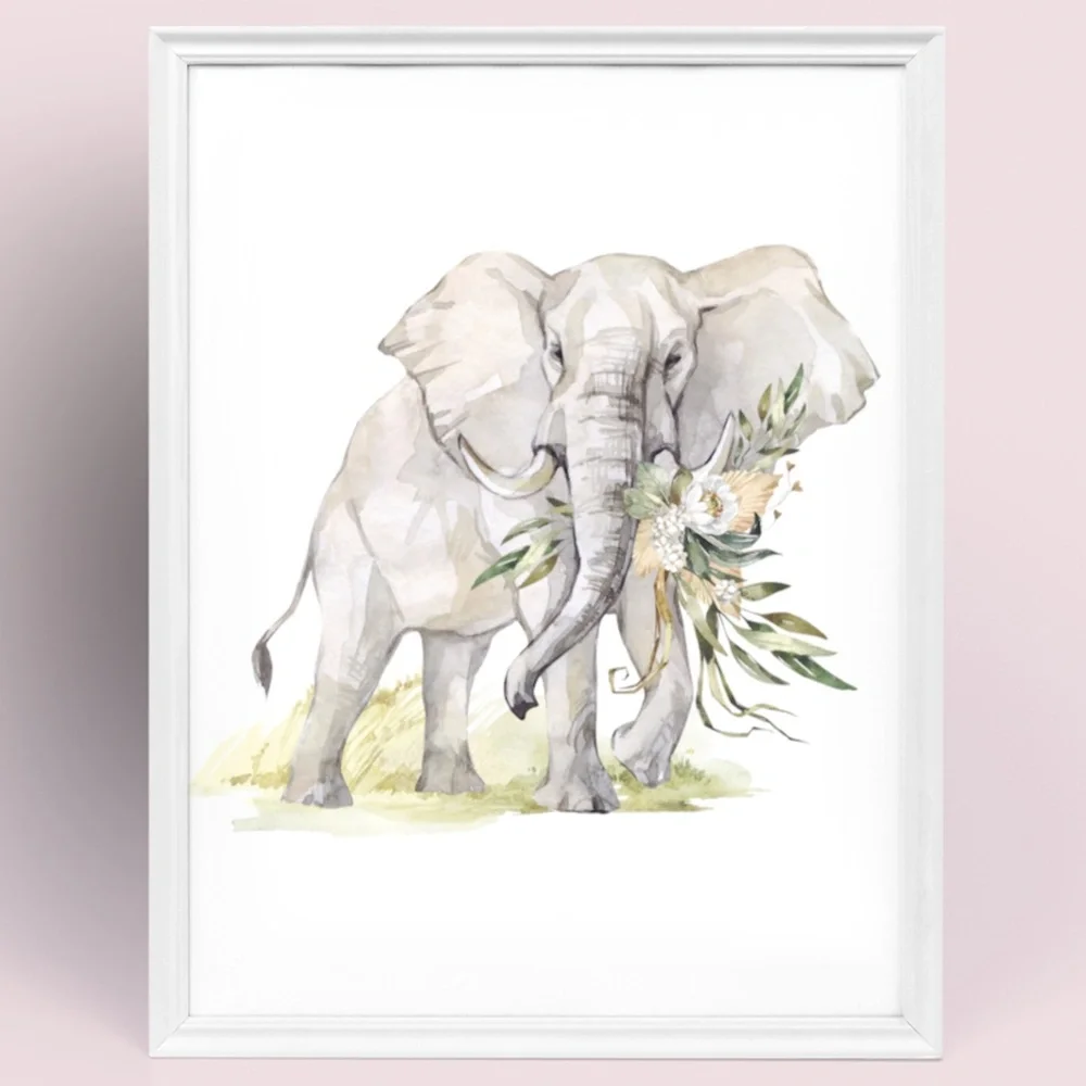 Watercolor Elephant Wall Art Poster Print Unframed - Picture 10 of 17